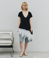 【予約】2wayシアーベロアアシンメトリーTOPS