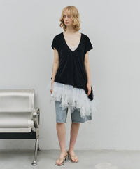 【予約】2wayシアーベロアアシンメトリーTOPS