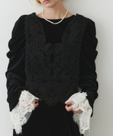 【予約】モチーフレースエプロンビスチェ