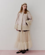 【予約】【J1U by LA BELLE ETUDE】ノーカラームートンライクボンディングコート