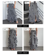 【予約】【J1U by LA BELLE ETUDE】many ribbon denim skirt