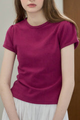 【GIUNON】scallop pile puff t-shirt / スカラップパイルパフTシャツ