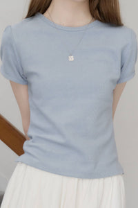 【GIUNON】scallop pile puff t-shirt / スカラップパイルパフTシャツ