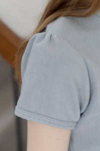 【GIUNON】scallop pile puff t-shirt / スカラップパイルパフTシャツ