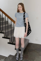 【GIUNON】scallop pile puff t-shirt / スカラップパイルパフTシャツ