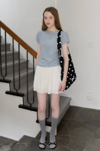 【GIUNON】scallop pile puff t-shirt / スカラップパイルパフTシャツ