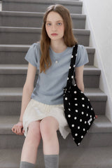 【GIUNON】scallop pile puff t-shirt / スカラップパイルパフTシャツ