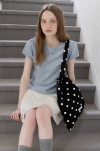 【GIUNON】scallop pile puff t-shirt / スカラップパイルパフTシャツ