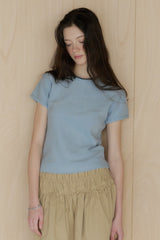 【GIUNON】scallop pile puff t-shirt / スカラップパイルパフTシャツ