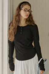 【GIUNON】long sleeve rib tops / ロングスリーブリブトップス