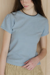 【GIUNON】scallop pile puff t-shirt / スカラップパイルパフTシャツ