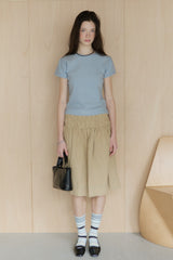 【GIUNON】scallop pile puff t-shirt / スカラップパイルパフTシャツ