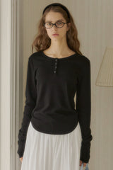 【GIUNON】long sleeve rib tops / ロングスリーブリブトップス