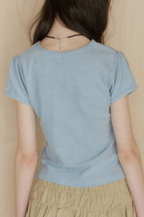 【GIUNON】scallop pile puff t-shirt / スカラップパイルパフTシャツ