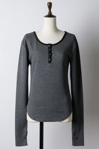 【GIUNON】long sleeve rib tops / ロングスリーブリブトップス