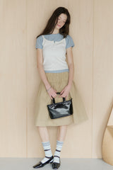 【GIUNON】scallop pile puff t-shirt / スカラップパイルパフTシャツ