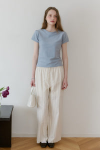 【GIUNON】scallop pile puff t-shirt / スカラップパイルパフTシャツ