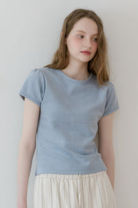 【GIUNON】scallop pile puff t-shirt / スカラップパイルパフTシャツ