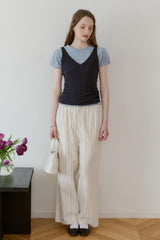 【GIUNON】scallop pile puff t-shirt / スカラップパイルパフTシャツ