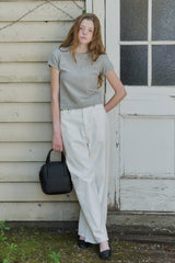 【GIUNON】scallop pile puff t-shirt / スカラップパイルパフTシャツ
