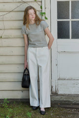 【GIUNON】scallop pile puff t-shirt / スカラップパイルパフTシャツ