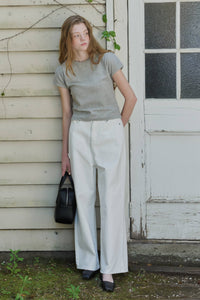 【GIUNON】scallop pile puff t-shirt / スカラップパイルパフTシャツ