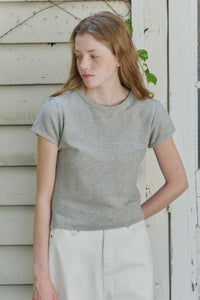 【GIUNON】scallop pile puff t-shirt / スカラップパイルパフTシャツ