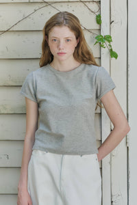 【GIUNON】scallop pile puff t-shirt / スカラップパイルパフTシャツ