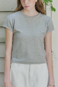 【GIUNON】scallop pile puff t-shirt / スカラップパイルパフTシャツ