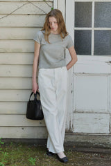 【GIUNON】scallop pile puff t-shirt / スカラップパイルパフTシャツ