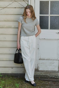 【GIUNON】scallop pile puff t-shirt / スカラップパイルパフTシャツ