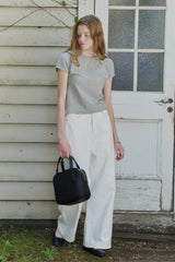 【GIUNON】scallop pile puff t-shirt / スカラップパイルパフTシャツ