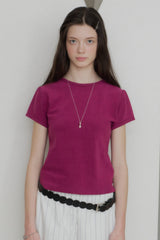 【GIUNON】scallop pile puff t-shirt / スカラップパイルパフTシャツ