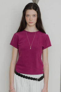 【GIUNON】scallop pile puff t-shirt / スカラップパイルパフTシャツ