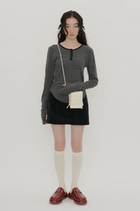 【GIUNON】long sleeve rib tops / ロングスリーブリブトップス