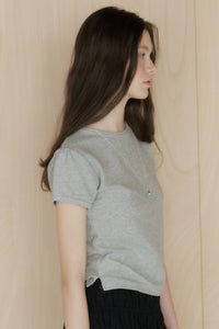 【GIUNON】scallop pile puff t-shirt / スカラップパイルパフTシャツ