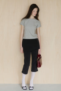 【GIUNON】scallop pile puff t-shirt / スカラップパイルパフTシャツ