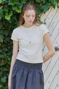 【GIUNON】scallop pile puff t-shirt / スカラップパイルパフTシャツ