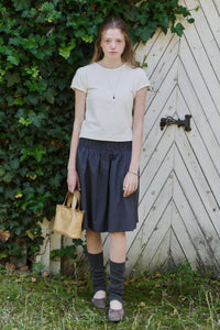 【GIUNON】scallop pile puff t-shirt / スカラップパイルパフTシャツ