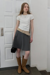 【GIUNON】scallop pile puff t-shirt / スカラップパイルパフTシャツ