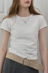 【GIUNON】scallop pile puff t-shirt / スカラップパイルパフTシャツ