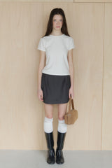 【GIUNON】scallop pile puff t-shirt / スカラップパイルパフTシャツ