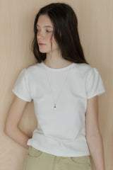 【GIUNON】scallop pile puff t-shirt / スカラップパイルパフTシャツ