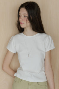 【GIUNON】scallop pile puff t-shirt / スカラップパイルパフTシャツ