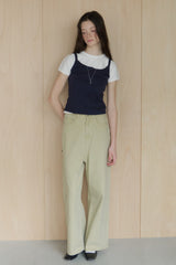 【GIUNON】scallop pile puff t-shirt / スカラップパイルパフTシャツ