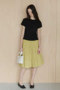 【GIUNON】scallop pile puff t-shirt / スカラップパイルパフTシャツ