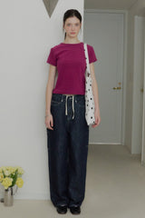 【GIUNON】scallop pile puff t-shirt / スカラップパイルパフTシャツ
