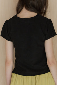 【GIUNON】scallop pile puff t-shirt / スカラップパイルパフTシャツ