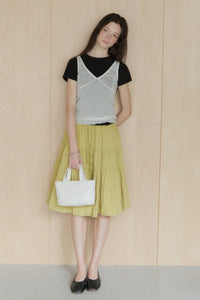 【GIUNON】scallop pile puff t-shirt / スカラップパイルパフTシャツ