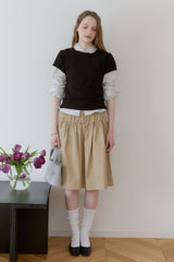 【GIUNON】scallop pile puff t-shirt / スカラップパイルパフTシャツ